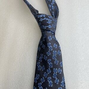 Pronto Uomo Mens Blue Floral Silk Tie